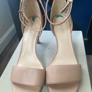 Nine West Nude Strappy Heel Sandal- Women's Size 8